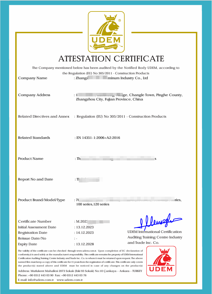UDEM International Bulletin Board Certificate - CPR (NB2292)
